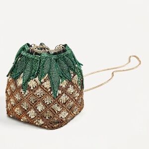 Zara Green and Brown Mini Bag